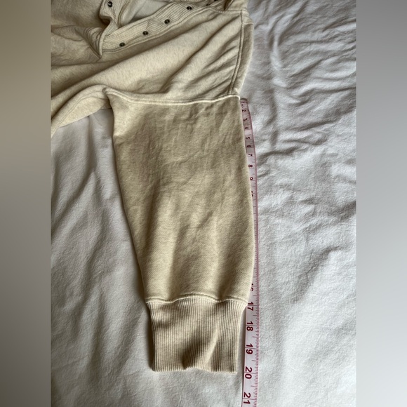Aerie Oh Snap! Sweater Natural Cream Cozy Fleece Oversized Loungwear Relaxed Fit - Picture 13 of 16